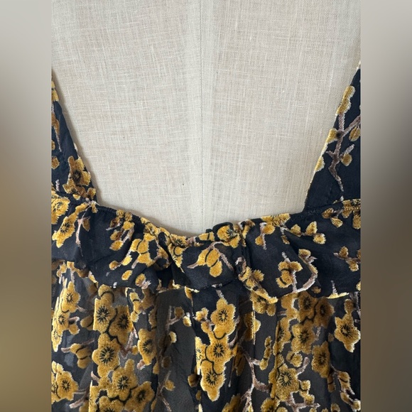 Homemade Cherry Blossom Velvet Sheer Dress Fits Large - Picture 6 of 11